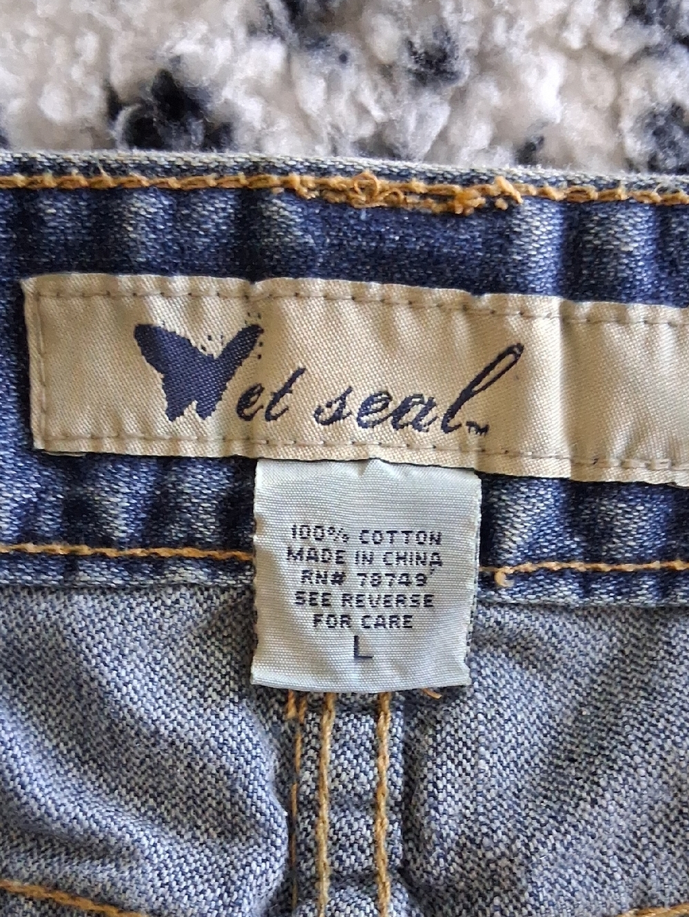 Wet Seal Blue Studded Denim Mini Skirt - Picture 3 of 4